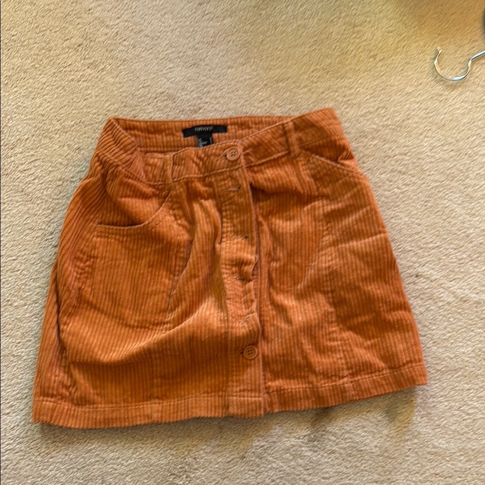 Forever 21 Orange A-Line Mini Skirt